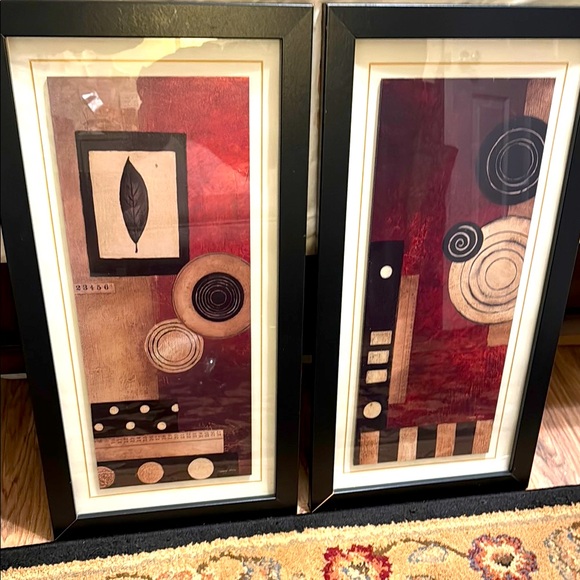 Abstract Framed Art Set signed by Kimberly Poloson.